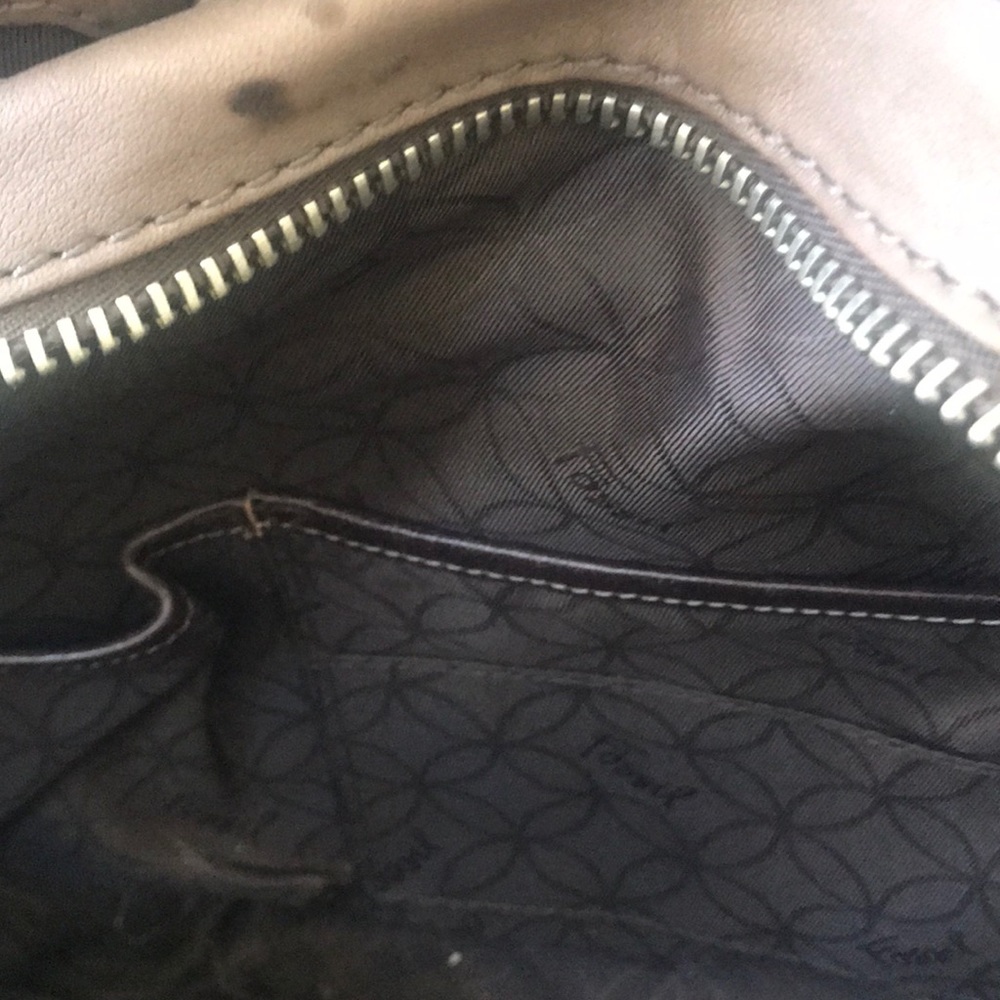 Fossil leather and suede patchwork satchel - Picture 11 of 13